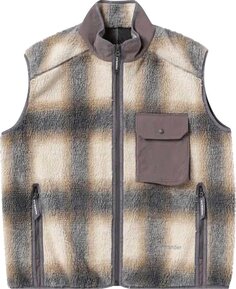 Жилет And Wander Check Boa Vest &apos;Grey&apos;, серый
