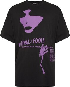 Футболка Raf Simons Oversized T-Shirt Festival Fools Print On Front &apos;Black&apos;, черный