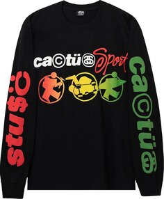 Лонгслив Stussy x Cactus Plant Flea Market Sport Long-Sleeve Tee &apos;Black&apos;, черный