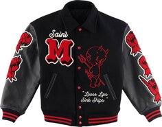 Куртка Saint Michael Devil Varsity Jacket &apos;Black&apos;, черный