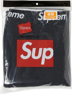 Брюки Supreme x Hanes Thermal Pant (1 Pack) &apos;Black&apos;, черный