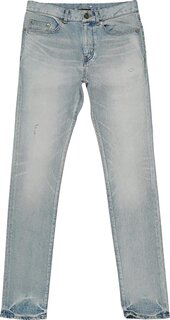 Джинсы Saint Laurent Faded Effect Straight Jeans &apos;Light Blue&apos;, синий
