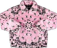 Куртка Supreme Bandana Faux Fur Bomber Jacket &apos;Pink&apos;, розовый