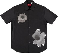 Рубашка Supreme x Nate Lowman Short-Sleeve Shirt &apos;Black&apos;, черный