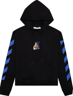 Худи Off-White Caravaggio Boy Marker Slim Hoodie &apos;Black/Light Blue&apos;, синий