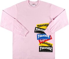 Лонгслив Supreme x Thrasher Multi Logo Long-Sleeve Tee &apos;Light Pink&apos;, розовый