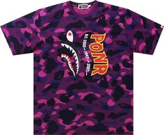 Футболка BAPE Color Camo Shark Wide Tee &apos;Purple&apos;, фиолетовый
