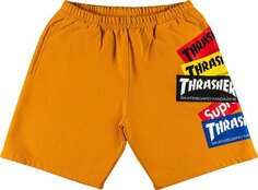 Спортивные шорты Supreme x Thrasher Multi Logo Sweatshort &apos;Gold&apos;, оранжевый