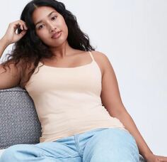 Топ на бретельках Uniqlo Airism Camisole Bra Top, светло-бежевый