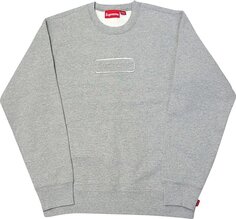 Толстовка Supreme Cutout Logo Crewneck &apos;Heather Grey&apos;, серый