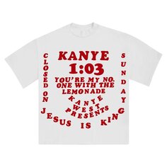 Футболка Kanye West Sunday Service x Cactus Plant Flea Market Jesus Is King III T-Shirt &apos;White&apos;, белый