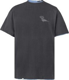 Футболка C2H4 Matrix Of Consciousness Printed Distressed Layered T-Shirt &apos;Dark Grey&apos;, серый