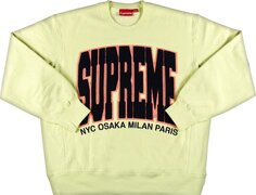 Толстовка Supreme Cities Arc Crewneck &apos;Pale Lime&apos;, желтый