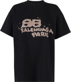 Футболка Balenciaga T-Shirt &apos;Black/Ecru&apos;, черный