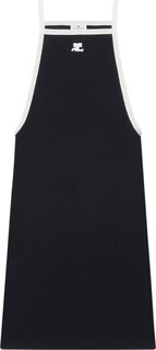 Платье Courrèges Light Rib Contrast Dress &apos;Black/Heritage White&apos;, черный Courreges
