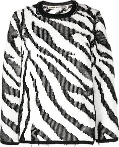 Свитер Comme des Garçons Intarsia Knit Zebra Pattern Sweater &apos;Zebra&apos;, черный