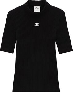 Свитер Courrèges Short-Sleeve Rib Knit Sweater &apos;Black&apos;, черный Courreges