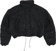 Пуховик Marine Serre Moire Cropped Puffer &apos;Black&apos;, черный