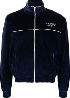 Куртка Sporty &amp; Rich SR Sport Velour Track Jacket &apos;Navy/White&apos;, синий