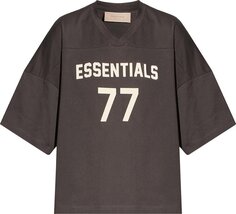 Футболка Fear of God Essentials Football Tee &apos;Iron&apos;, черный