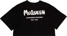 Футболка Alexander McQueen Graffiti T-Shirt &apos;Black/White&apos;, черный