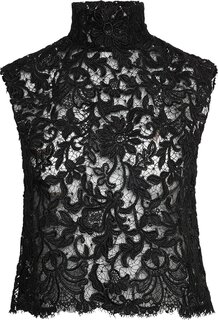 Топ Saint Laurent Top In Guipure Lace &apos;Black&apos;, черный