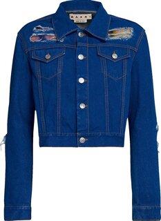 Куртка Marni Cropped Mohair Denim Jacket &apos;Illusion Blue&apos;, синий