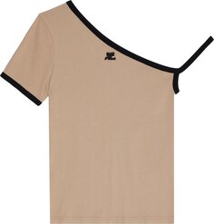Футболка Courrèges Asymmetric Short-Sleeve T-Shirt &apos;Sand/Black&apos;, коричневый Courreges