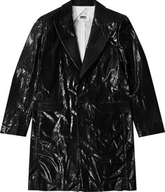 Пальто MM6 Maison Margiela Leather Look Coat &apos;Black&apos;, черный
