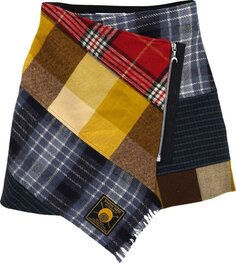 Юбка Marine Serre Clashing Tartans Wrap Mini Skirt &apos;Blue&apos;, синий