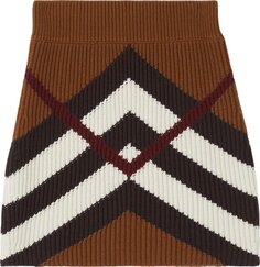 Юбка Burberry Chevron Check Mini Skirt &apos;Dark Birch Brown&apos;, коричневый