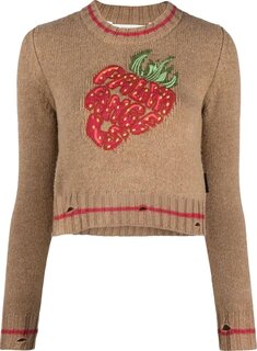 Свитер Palm Angels Strawberry Mini Sweater &apos;Beige/Red&apos;, загар