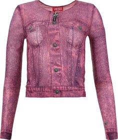 Лонгслив Diesel Trompe L&apos;Oeil Denim Long-Sleeve Top &apos;Rose&apos;, розовый