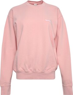 Толстовка Sporty &amp; Rich Serif Embroidered Crewneck &apos;Rose&apos;, розовый