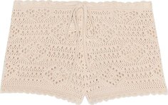 Шорты Saint Laurent Low Waisted Crochet Shorts &apos;Naturel&apos;, кремовый