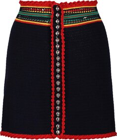 Юбка Paco Rabanne Crochet Mini Skirt &apos;Navy&apos;, синий