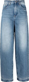 Джинсы Off-White High Rise Wide Leg Jeans &apos;Blue/White&apos;, синий