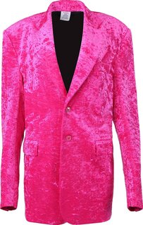 Куртка Vetements Boxy Single Breasted Velvet Tailored Jacket &apos;Pink&apos;, розовый