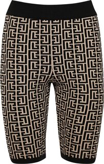 Шорты Balmain Monogram Knit Cyclist Shorts &apos;Black/White&apos;, разноцветный