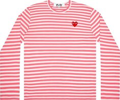 Рубашка Comme des Garçons PLAY Pastelle Striped Long-Sleeve Shirt &apos;Pink&apos;, розовый