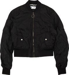 Бомбер Off-White Cropped Nylon Bomber &apos;Black&apos;, черный