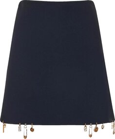 Юбка Versace Charm-Embellished Satin Mini Skirt &apos;Black&apos;, черный