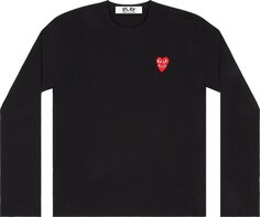 Лонгслив Comme des Garçons PLAY Double Heart Logo Long-Sleeve Tee &apos;Black&apos;, черный