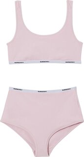 Купальник Burberry Tarnie Logo Tape Two-Piece Swimsuit &apos;Orchid Pink&apos;, розовый