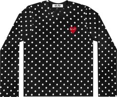 Футболка Comme des Garçons PLAY Polka Dot Long Sleeve T-Shirt &apos;Black&apos;, черный