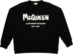 Толстовка Alexander McQueen Graffiti Sweatshirt &apos;Black/White&apos;, черный