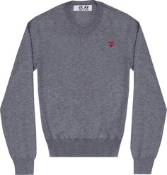 Пуловер Comme des Garçons PLAY Small Heart V-Neck Pullover &apos;Grey&apos;, серый