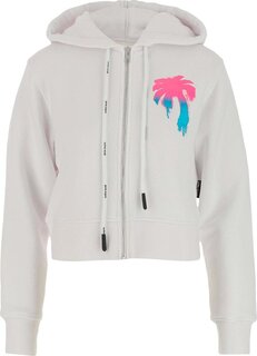 Худи Palm Angels Fitted Zip Up Hoodie &apos;White/Multicolor&apos;, белый