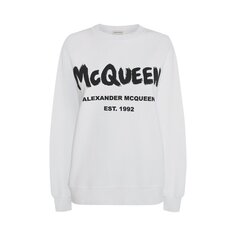 Толстовка Alexander McQueen Graffiti Sweatshirt &apos;White/Black&apos;, белый