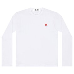 Футболка Comme des Garçons PLAY Mini Heart Long-Sleeve T-Shirt &apos;White&apos;, белый